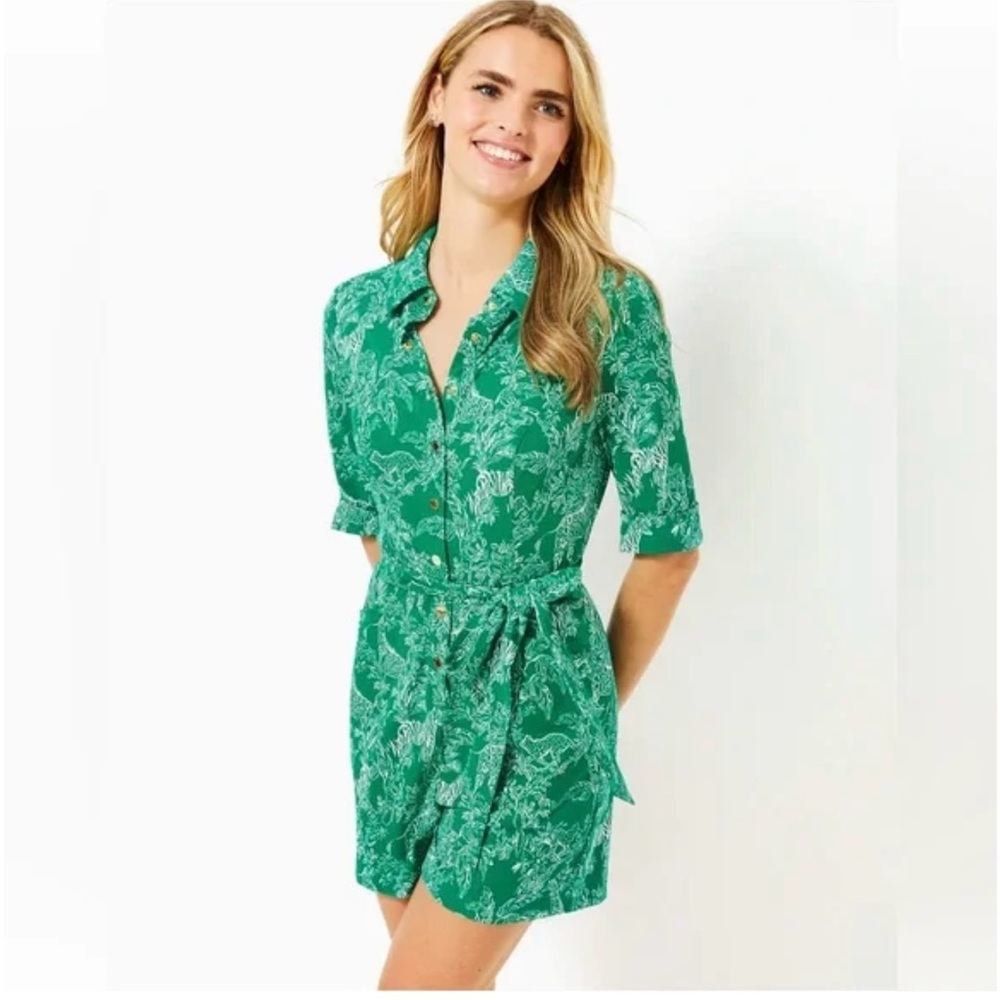 NWT Lilly Pulitzer UPF 50+ Luxletic Sheldrake Romper; size 12.